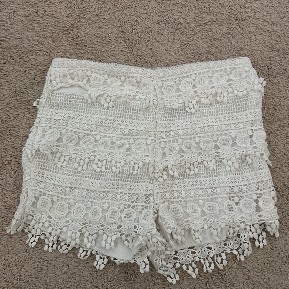Alt. B White Crochet Lace Women Shorts